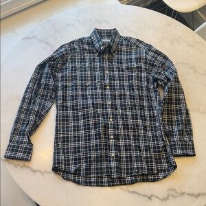 BURBERRY Classic midnight navy  and White Plaid Men's Shirt